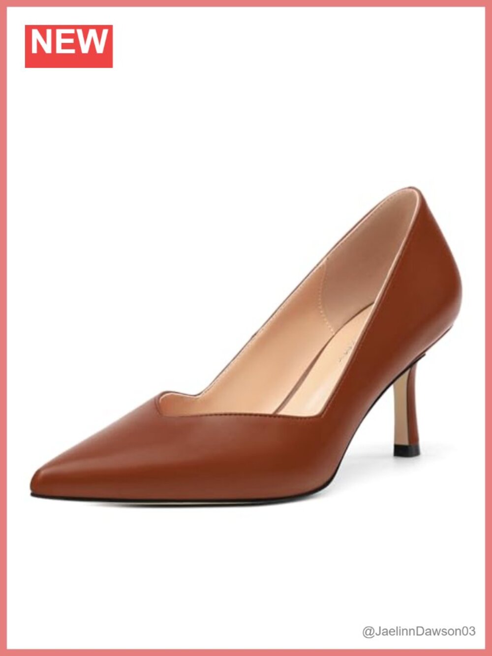 Women's Pointed Toe Kitten Heel Slip On Pumps Faux Leather